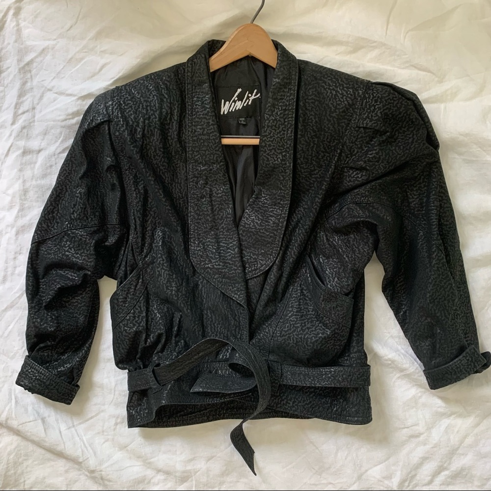 Rad Vintage 1980’s Winlit Black Genuine Leather Jacket